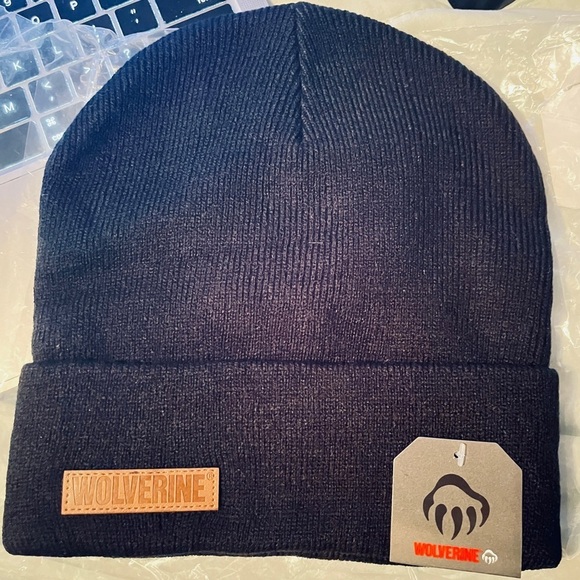 Wolverine Acrylic Rib Knit Watch Hat Black - Picture 1 of 4